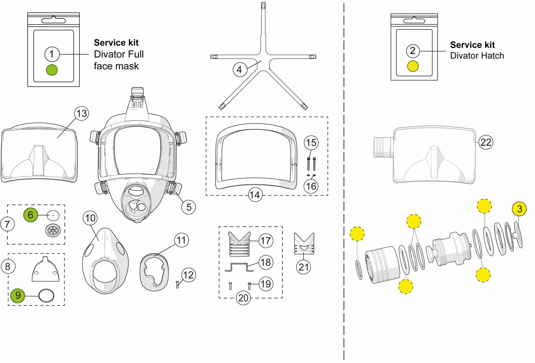 Divator Full Face Mask SCUBA Diving